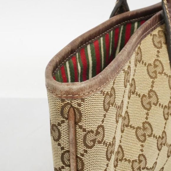 Gucci Tote Bag GG Canvas Beige/Brown Gold Hardware - Picture 8 of 13